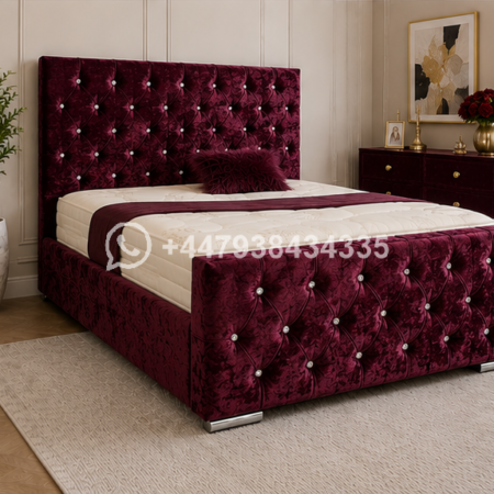 Premium Aubergine colour King Size Bed Frame – Modern King Size Bed Fram
