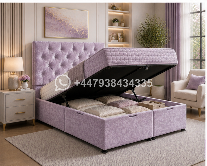 King Size Ottoman Bed with Lift-Up Storage Base - Image 3