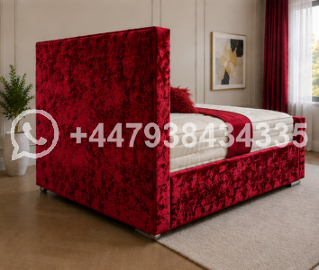 Florida Red King Size Bed with Modern Headboard – Stylish Florida King Size Bed with Premium Quality - Image 4