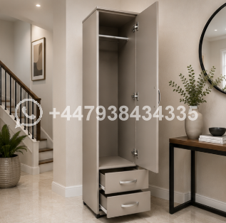 Classic One Door Wardrobe with Two Drawers