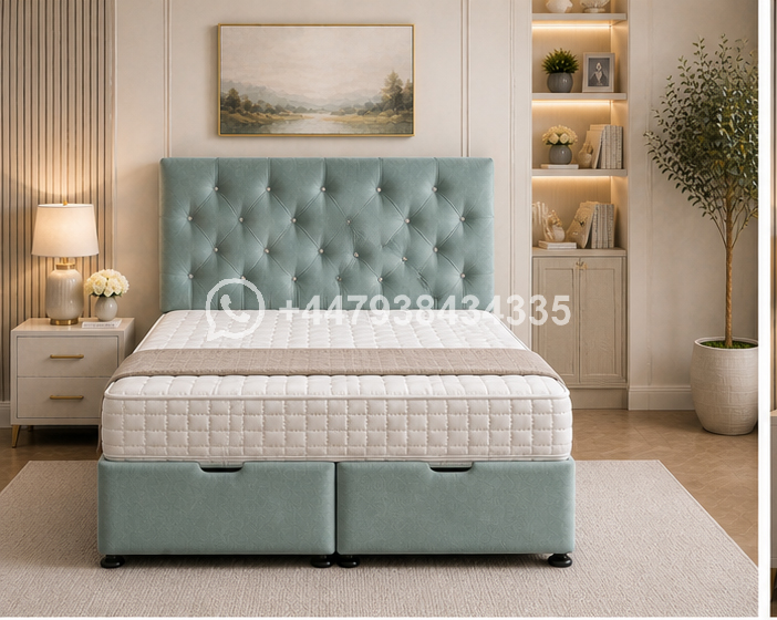 Contemporary Double Ottoman Storage Bed