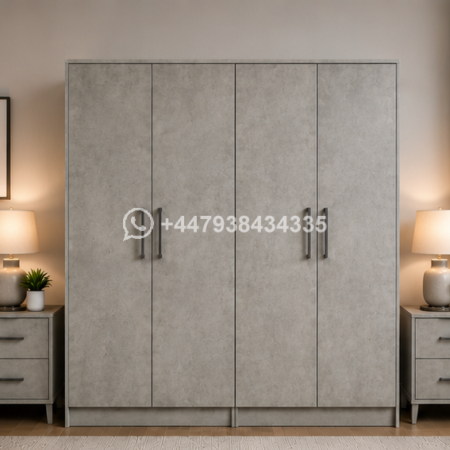 Durable 4 Door Wardrobe – Stylish Wooden Wardrobe – Spacious 4 Door Wardrobe – Luxury Family Storage Solution
