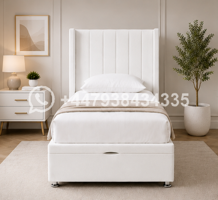 Modern Bedroom Panel Winged Bed – Panel Winged Single Bed