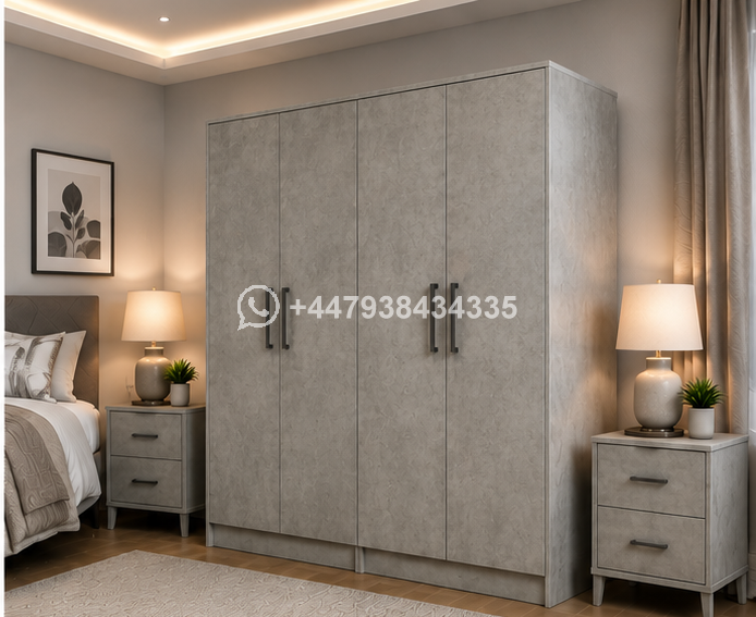 Durable 4 Door Wardrobe – Stylish Wooden Wardrobe – Spacious 4 Door Wardrobe – Luxury Family Storage Solution - Image 2