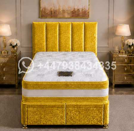 Stylish Single Divan Bed – Soft Upholstered Design