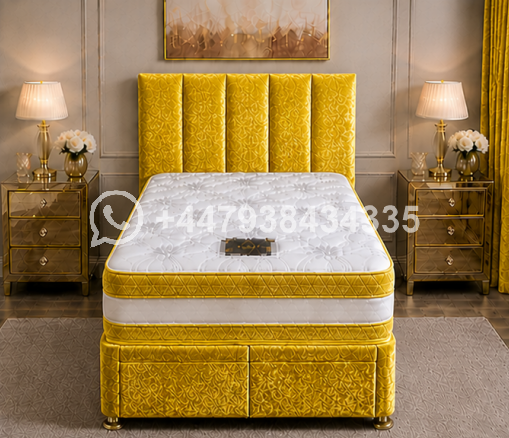 Stylish Single Divan Bed โ Soft Upholstered Design