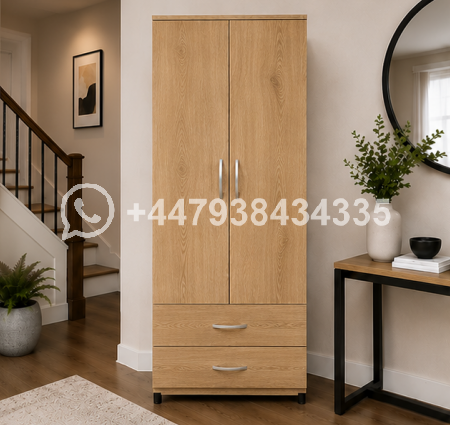 Luxury Two Door Wardrobe with Two Drawers – Two Door Wardrobe – Wardrobe with Drawers