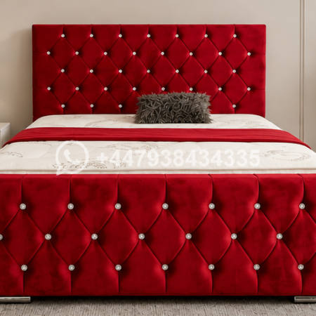 Red Florida Bed King Size Frame – Super King Size – Luxury Red King Size Bed