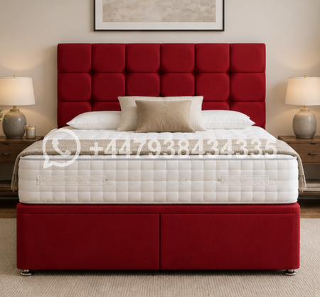 Durable Double Divan Bed Frame – Strong & Modern Furniture – Stylish Double Divan Bed – Soft Upholstered Luxury Design