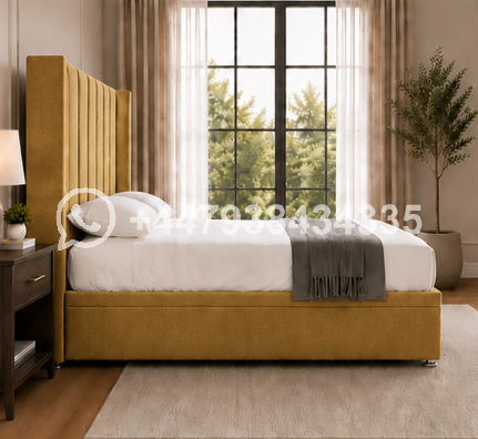 Luxury Contemporary Super King Size Winged Bed – Upholstered Winged Bed with Super King Comfort - Image 3