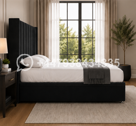 Modern Tufted Wingback Super King Size Bed – Super King Bed Frame - Image 3