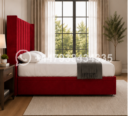 Modern Living Winged Bed Frame – Royal Style Panel Double Bed - Image 3
