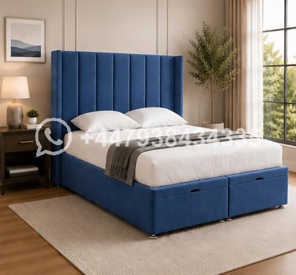 Stylish Wingback Panel Bed Design – Dream Comfort Winged Double Bed