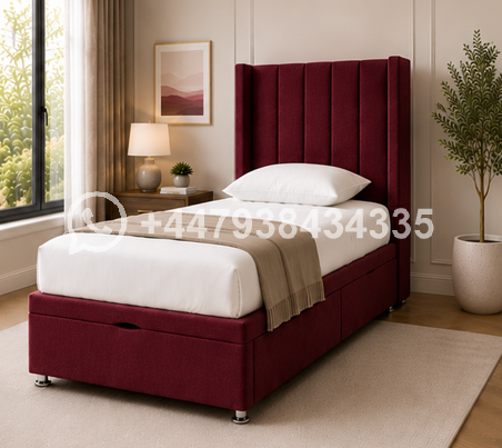 Panel Winged Bed – Luxury Wingback Panel Single Bed - Image 4