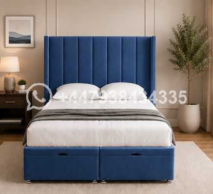 Stylish Wingback Panel Bed Design – Dream Comfort Winged Double Bed - Image 4