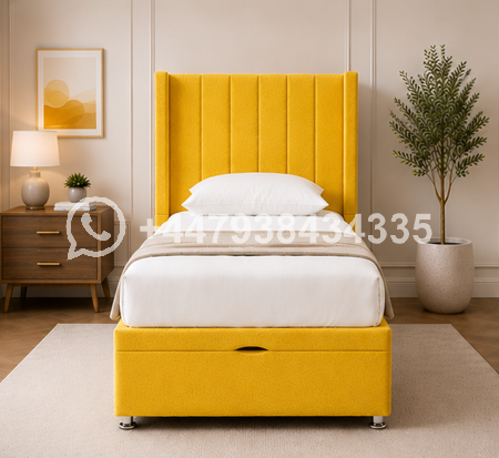 Panel Winged Single Bed – Modern Panel Winged Single Bed
