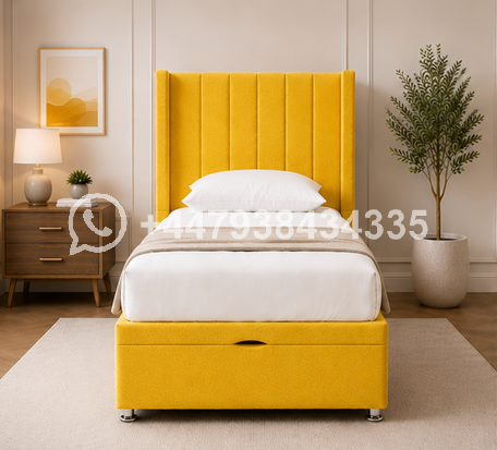 Panel Winged Single Bed – Modern Panel Winged Single Bed