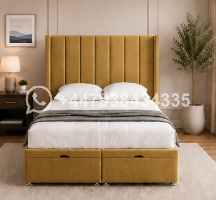 Luxury Contemporary Super King Size Winged Bed – Upholstered Winged Bed with Super King Comfort - Image 4