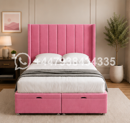 Premium Winged Panel Bed Design – Winged Headboard Double Bed - Image 3