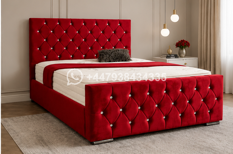 Super King Size Bed – Red Florida Bed King Size Frame – Super King Size – Luxury Red King Size Bed - Image 2