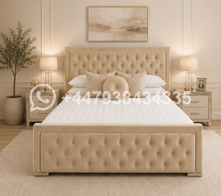 Hilton King Size Bed – Beige Premium Comfort Bed – King Size Bed - Image 2