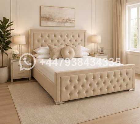 Hilton King Size Bed – Beige Premium Comfort Bed – King Size Bed - Image 3