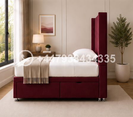 Panel Winged Bed – Luxury Wingback Panel Single Bed - Image 3