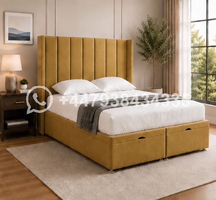 Spacious Winged Double Bed – Luxury Bedroom Winged Bed