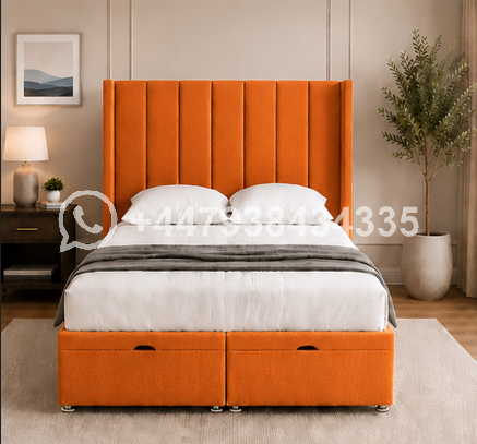 Luxury Bedroom – Winged King Size Bed – Modern Living Winged Bed Frame - Image 4