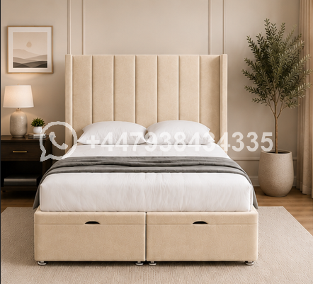 Deluxe Panel Double Bed Frame – Winged Bedroom – Double Bed - Image 4