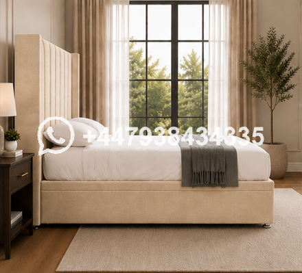 Deluxe Panel Double Bed Frame – Winged Bedroom – Double Bed - Image 3