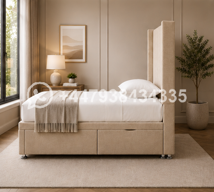 Luxury Bedroom Wingback Bed – Single Winged Bed - Image 3