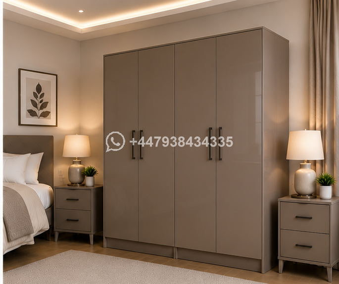 4 Door Wardrobe – Wooden 4 Door Wardrobe – Deluxe 4 Door Wardrobe – Stylish Bedroom Furniture - Image 2