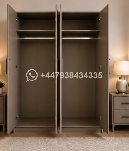 4 Door Wardrobe – Wooden 4 Door Wardrobe – Deluxe 4 Door Wardrobe – Stylish Bedroom Furniture - Image 4