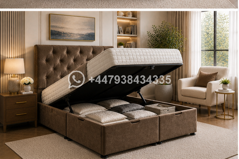 3 Contemporary Double Ottoman Storage Bed - Image 2