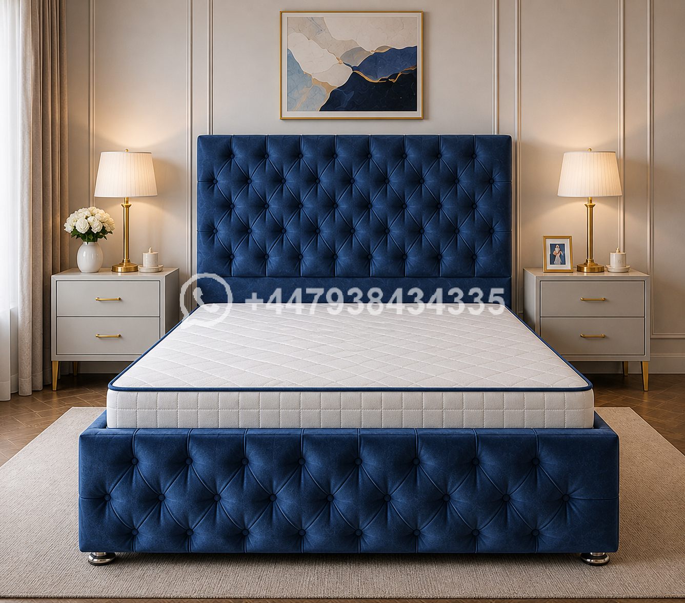Upholstered Double Divan Bed Frame β Luxury & Comfortable Design - Image 3