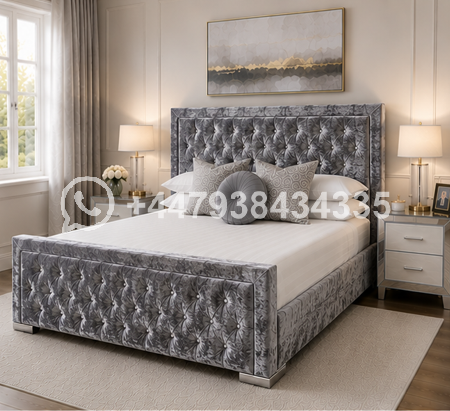 King Size Bed Frame – Hilton King Size Bed – Grey Stylish Comfortable Bed