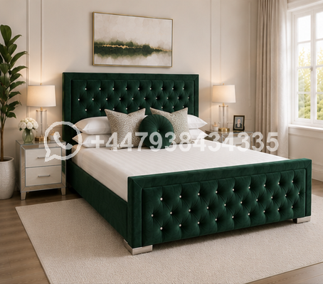 King Size Bed – Hilton King Size Bed – Beige Comfortable Modern Bed - Image 3