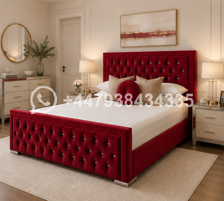 Hilton Super King Size Bed – Black Soft Cushion Designer Bed – Premium Soft Cushion Bed