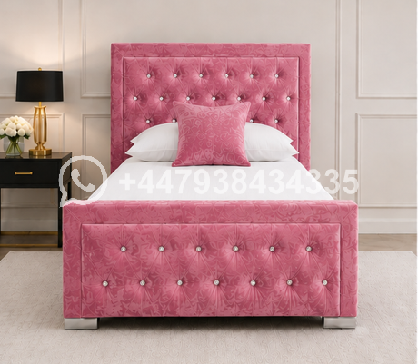 Single Bed Frame – Hilton Single Bed – Elegant Soft Headboard Bed - Image 2