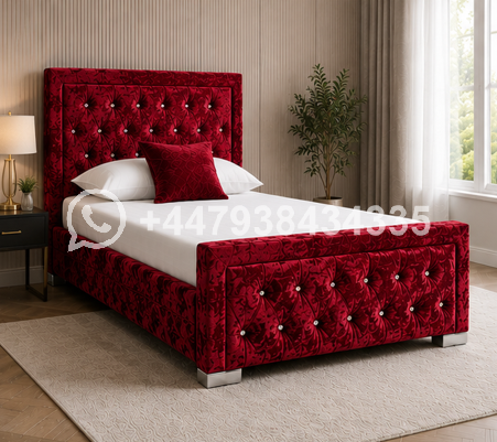 Hilton Single Bed – Modern Designer Upholstered Bed – Stylish Bedroom Bed for Compact Spaces