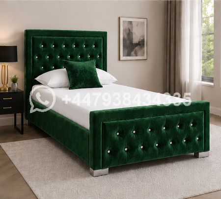 Single Bed Frame Velvet – Hilton Single Bed – Stylish Bedroom Furniture