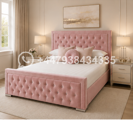 Hilton King Size Bed – Pink Stylish Comfortable Bed – King Size Bed