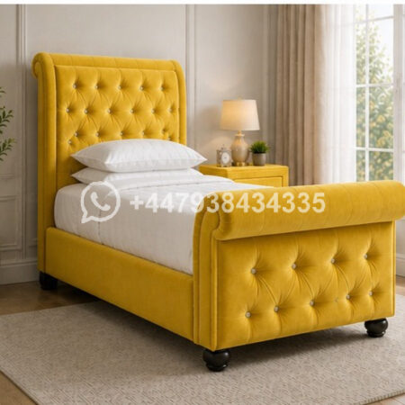 Sleigh Single Bed – Stylish & Comfortable Bed