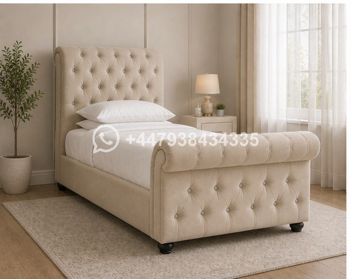 Sleigh Single Bed Frame – Classic Bedroom Design