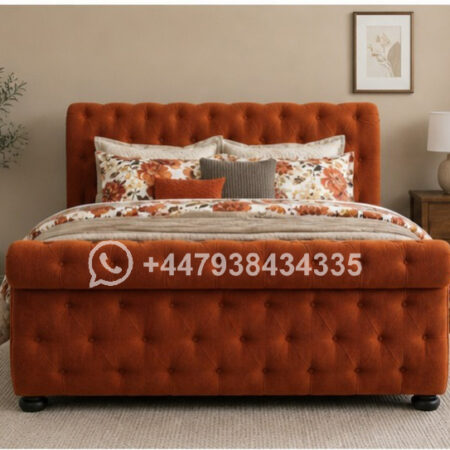 Super King Bed Premium Sleigh – Soft Upholstered Design