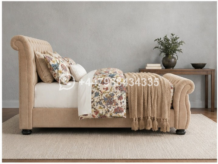 Super King Bed Frame Chenille – Soft Plush Finish - Image 4