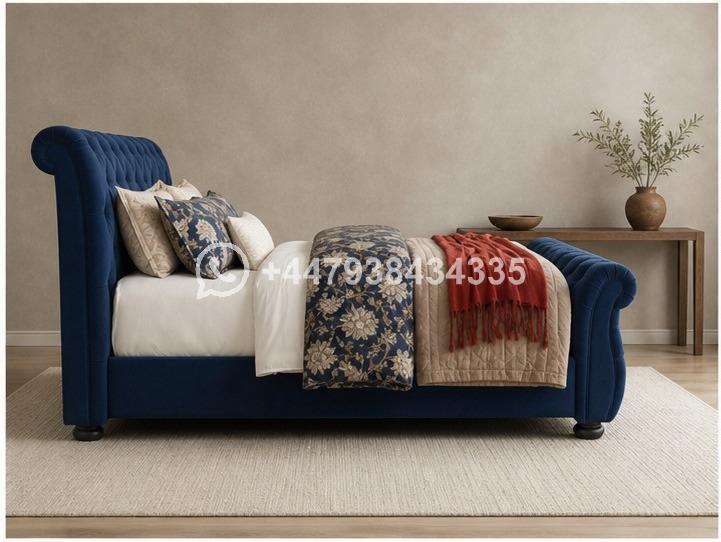 Sleigh Double Bed – Classic Luxury Bed - Image 2