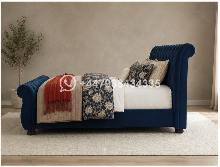 Sleigh Double Bed – Classic Luxury Bed - Image 3