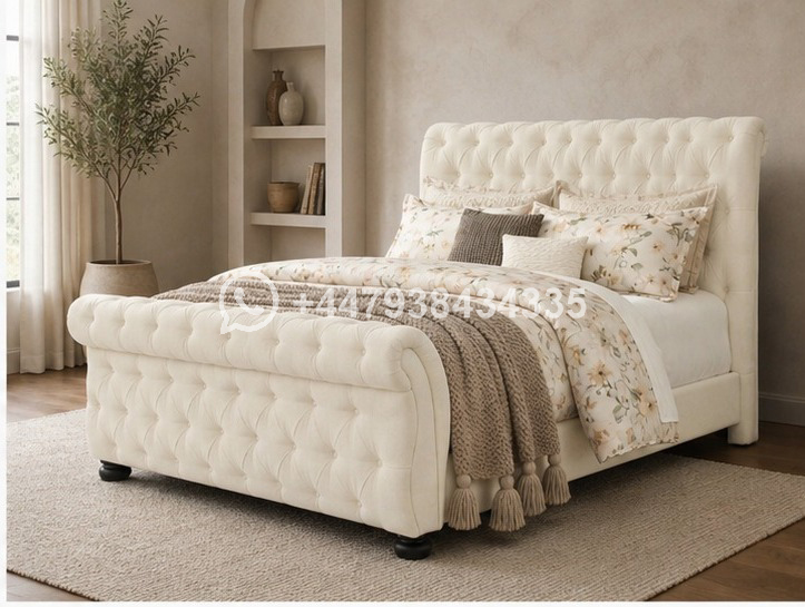 Sleigh Double Bed Frame – Durable & Stylish